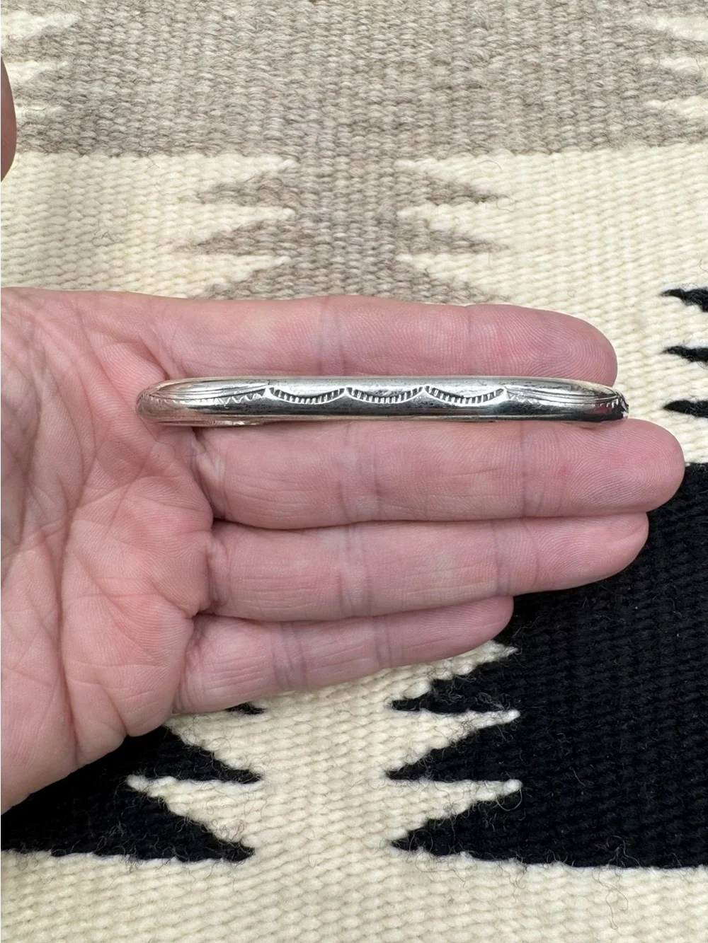 70's Prince Trading Co Navajo Native American Sterling Silver Cuff Bracelet